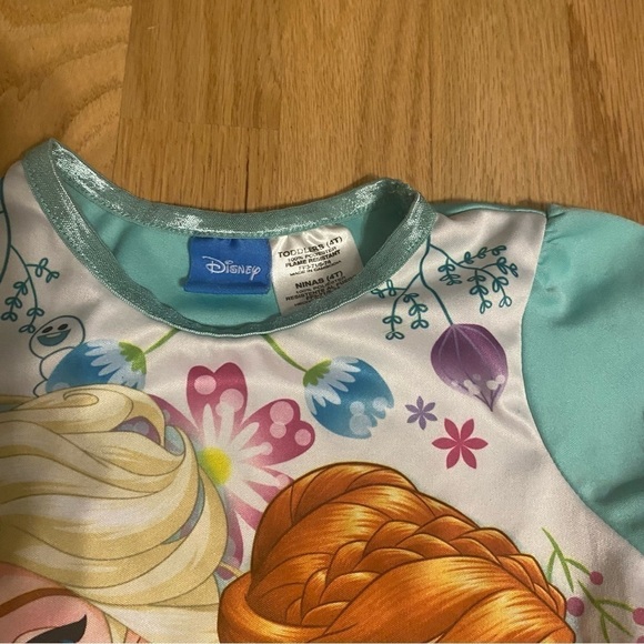 Disney Frozen Sleep Dress Elsa Anna 4T Pajama Blue White - Picture 4 of 4